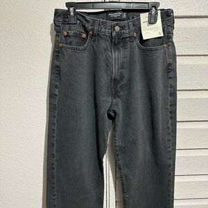ABERCROMBIE & FITCH BAGGY BLACK WASH JEANS 31x30!✔️